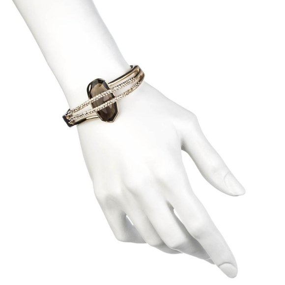 NEW Alexis Bittar Smoky Quartz Hinged Bangle - Picture 2 of 5